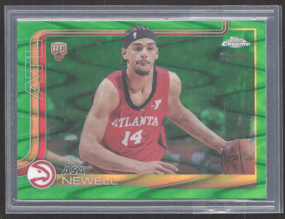 2025-26 Topps Chrome #273 Asa Newell Green Wave Refractor #/99
