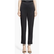 St. John Caviar Emma Satin Ankle Pants Black Size 10