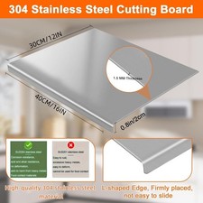 XXL 304 Stainless Steel Cutting Board Anti-Slip  Mildew-Proof Heavy-Duty