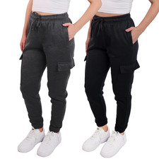  2 Pack Women'S Cargo Jogger Sweatpants Casual Lounge Ultimate Comfort Soft Fee