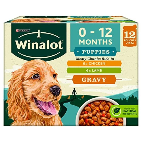 Winalot Puppy Mixed in Gravy Dog Food Pouches 12x100 g (Pack of 4)