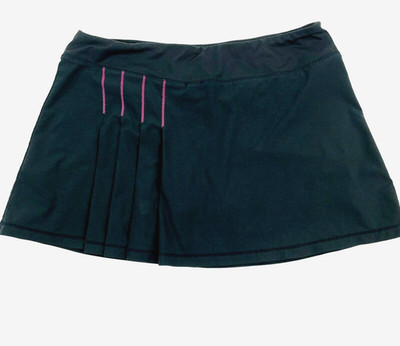 Athleta Skort Skirt Women Med Second Wind Black Pleated Pink Stitching