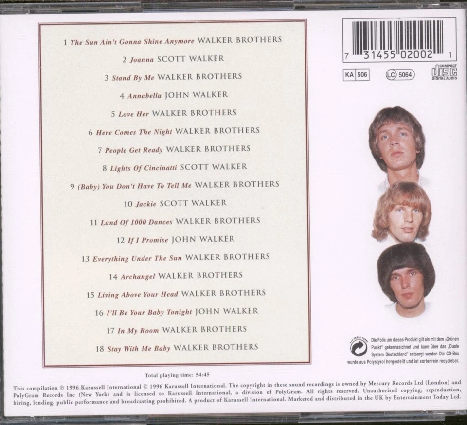 Walker Brothers Walker Brothers Collection CD Europe Spectrum 1996 CD. Made in - Bild 2 von 2