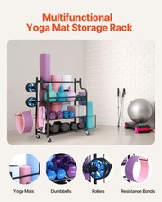 New Yoga Mat Storage Rack, Home Gym Workout Equipment Organizer, Powder Coated