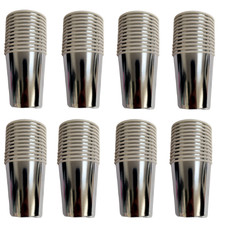 12-48pk Gold Silver Cups & Paper Plates 9 Inch Round Disposable Party Tableware