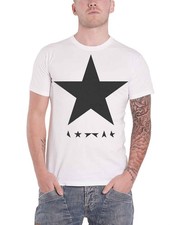 David Bowie T Shirt Blackstar Logo Album Cover Official Mens New White