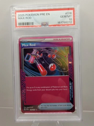 Max Rod ACE SPEC — PSA 10 Gem Mint #116 — Prismatic Evolutions Pokémon (LOW POP)