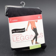 No Nonsense Woman s Cotton Blend Leggings Black XL Brand New