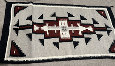 Vintage Rug 100 Wool Mexico 55"x29" Wall Hanging Warrior Brown Native American