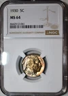 NGC MS-64 1930-P Buffalo Nickel, Golden Toned, Blazing specimen.