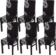 Chair Covers for Dining Room Set of 6 Pack Slipcovers High Back Chairs Cover Str