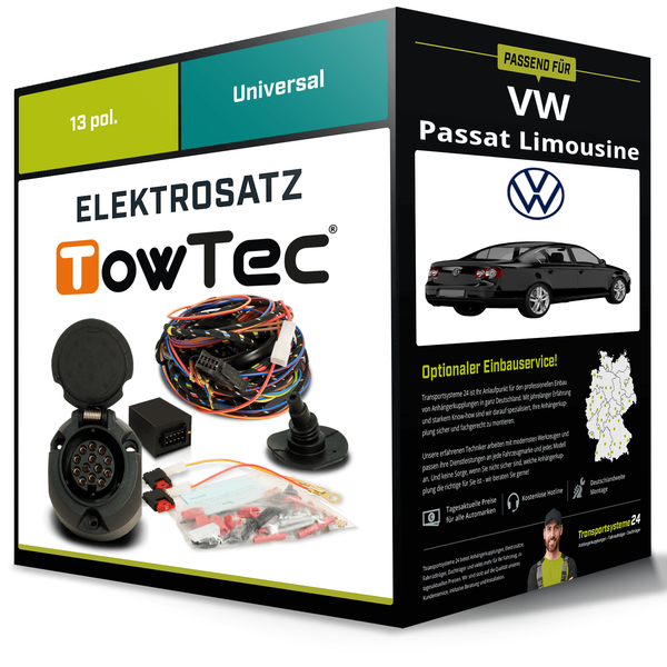 Elektrosatz 13-Pol Universell für VW Passat Limousine 10.2000-02.2005 NEU-image