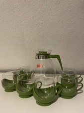 Melitta Vintage Teeservice Glas grün 70er Te...