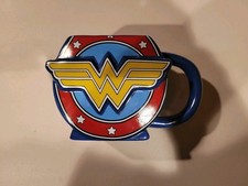 Dc Comic Wonder Woman Rare Logo Mug Square Shape Used Ceramic Hero Character Cup