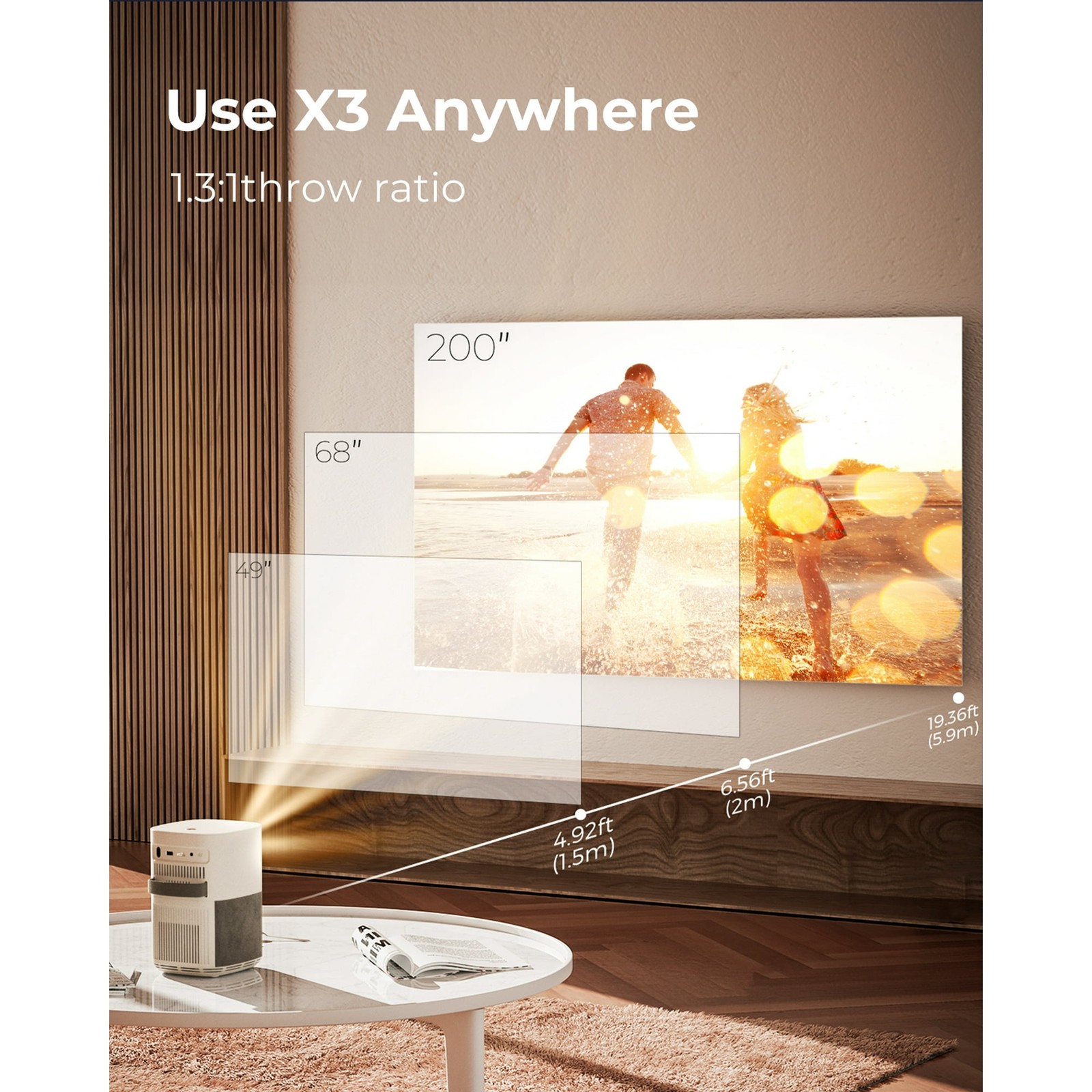 Portable 4K Mini Projector 30000 Lumen LED 1080P WiFi Bluetooth Home Theater US