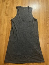 Madewell V-Neck Tank Dress Pocket Sleeveless Knit Dark Gray XXS Stretch