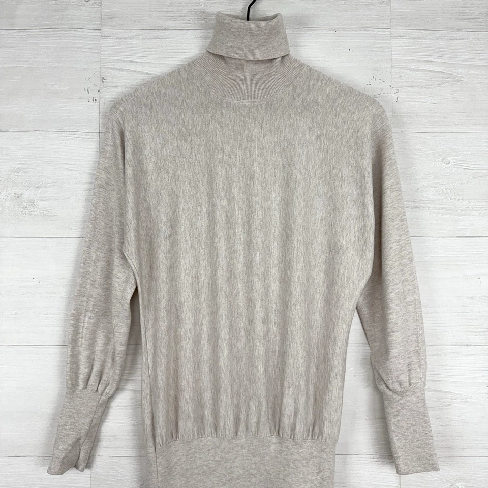 Aritzia Babaton Bogart Midi Turtleneck Sweater Dress XS Birch Blouson Dolman - Image 3 of 4