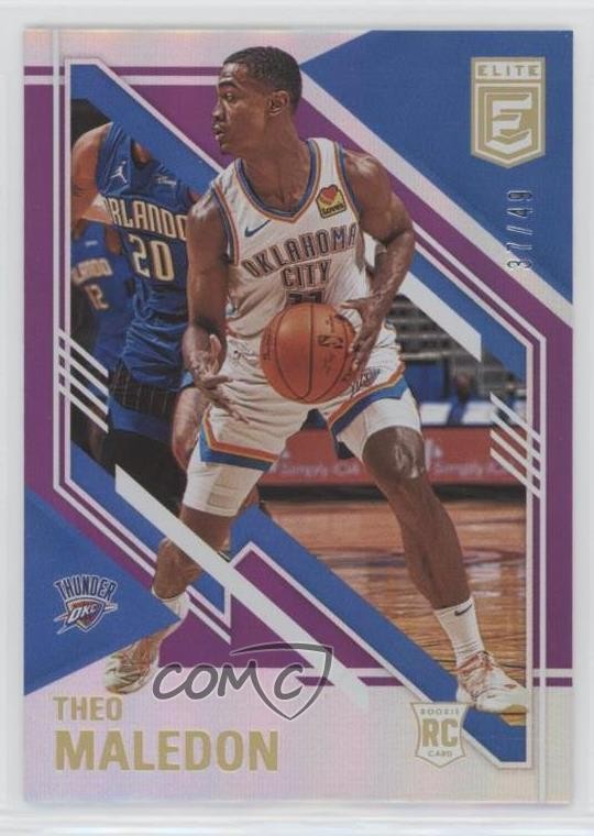 2020-21 Donruss Elite Rookies Purple 37/49 Theo Maledon #117 Rookie RC 4f5