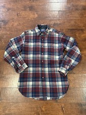 Pendleton Wool Shirt Jacket Plaid Lined Button Up Outdoors Men's Med Made in USA