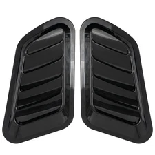 x2 Air Flow Intake Hood Scoop Bonnet Vent Cover Universal Black Car Decorative
