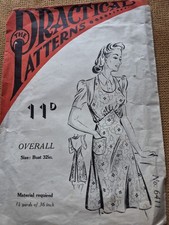 ORIGINAL 1940s PATTERN for WOMEN'S OVERALL