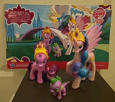 My Little Pony Royal Castle Friends Set Celestia,Twilight, Spike-HASBRO-2011-NEW