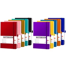 Jaoruizer 10 Pack Hardcover Journals Bulk, A5 Lined Notebooks for Women Men, ...