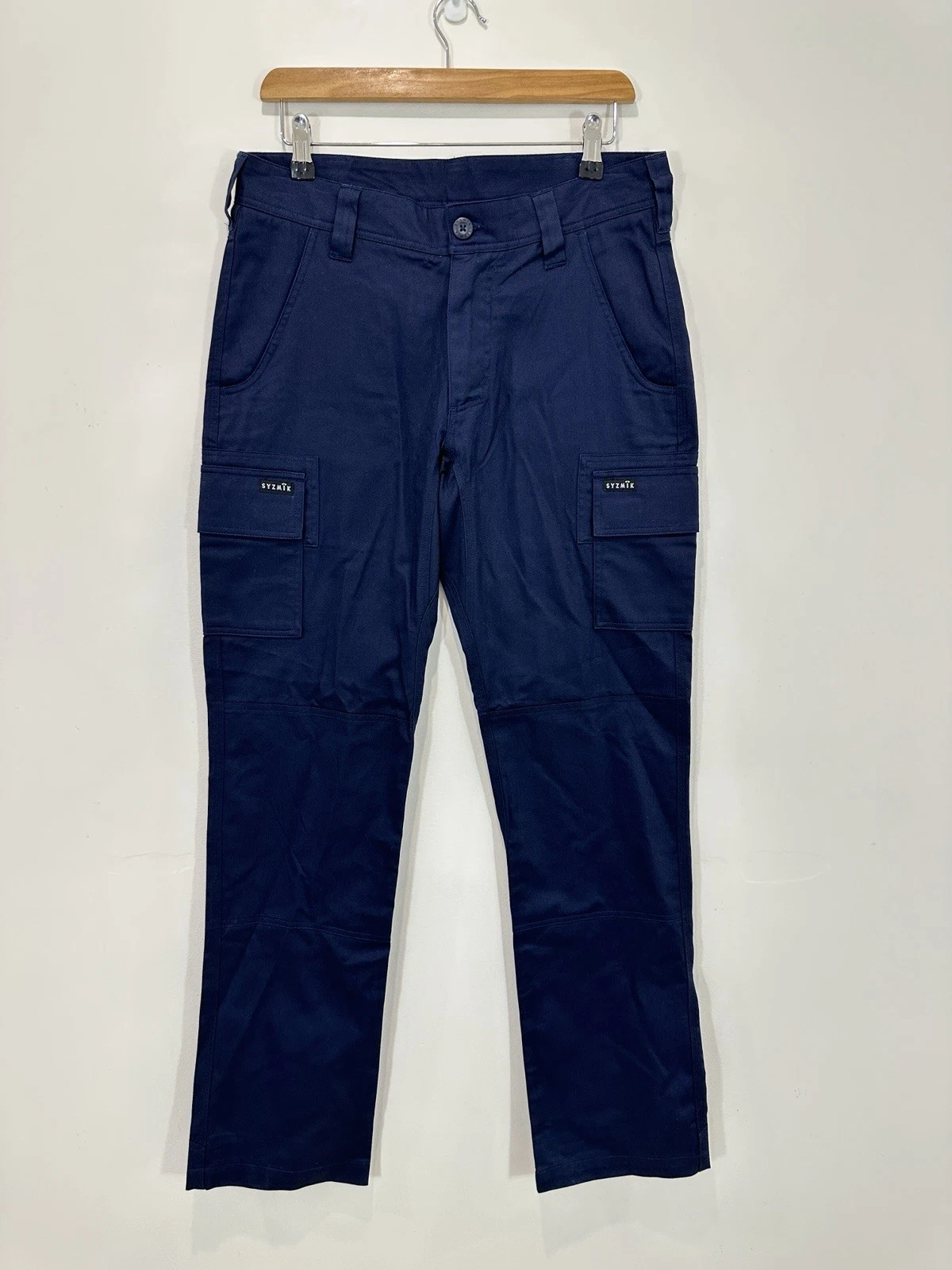 Syzmik Lightweight Cotton Cargo Work Pants Men 32x33 Blue UPF50+ Model ZP505 NEW