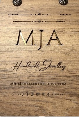 Handmade MJA Lava Rock & Labradorite Beaded Necklace.Engraved Wooden Gift Box.