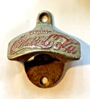 Vintage Coca Cola wallmount bottle opener 1940's patent