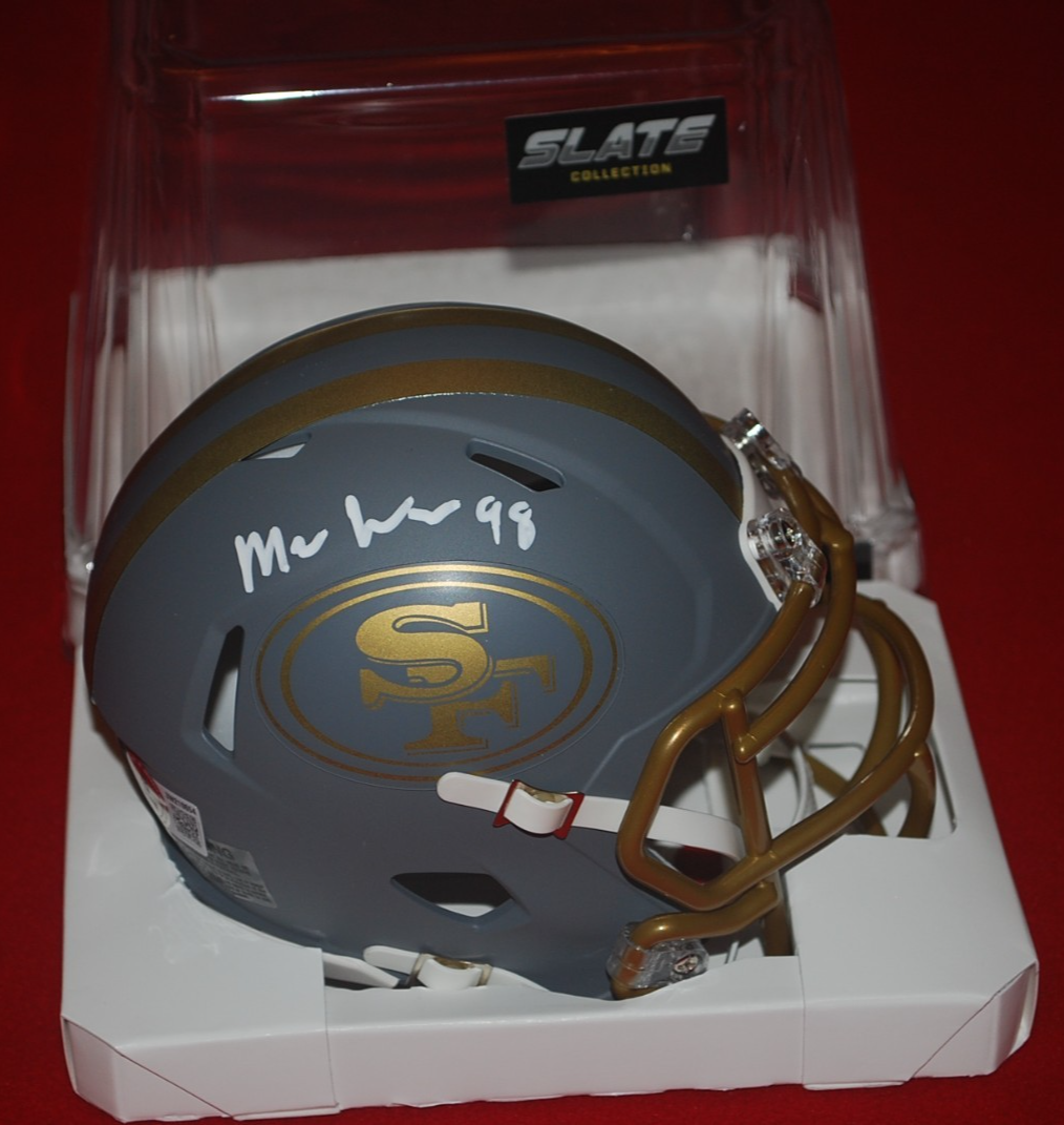 MYKEL WILLIAMS Autographed Signed San Francisco 49ers SLATE Mini Helmet Beckett COA 3W210654 