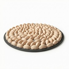 Foot Massage Mat with Wooden Pieces Natural for Bedroom