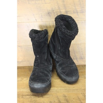 Sorel Waterfall Winter Boots Women's 7.5 Black Suede Zip Side Insulated
