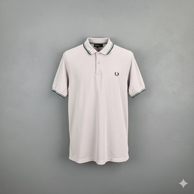 Fred Perry Polo Shirt Mens Extra Large Off White Twin Tipped SS Mod 60 Terrace