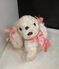 Vintage Plush Cocker Spaniel Dog Satin Pink Ears 1950s-1960s Stuffed Animal