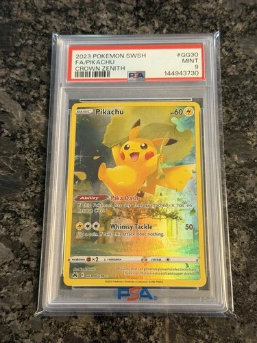 2023 POKEMON SWORD & SHIELD CROWN ZENITH #GG30 FULL ART/PIKACHU PSA 9