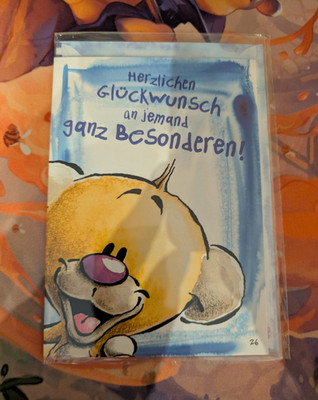 Diddl Klappkarte Glückwunsch zum Geburtstag   Diddl Maus mit Geschenk