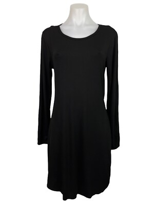 TRINA TURK Black Long Sleeve Knit Stretch Cutout Back Dress Womens Size M 