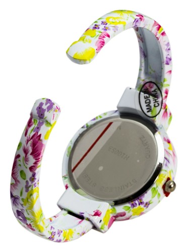 Blekon Collections Analog Quartz Womens 32mm Case Floral Design Cuff Bange Watch - 第 43/60 張圖片