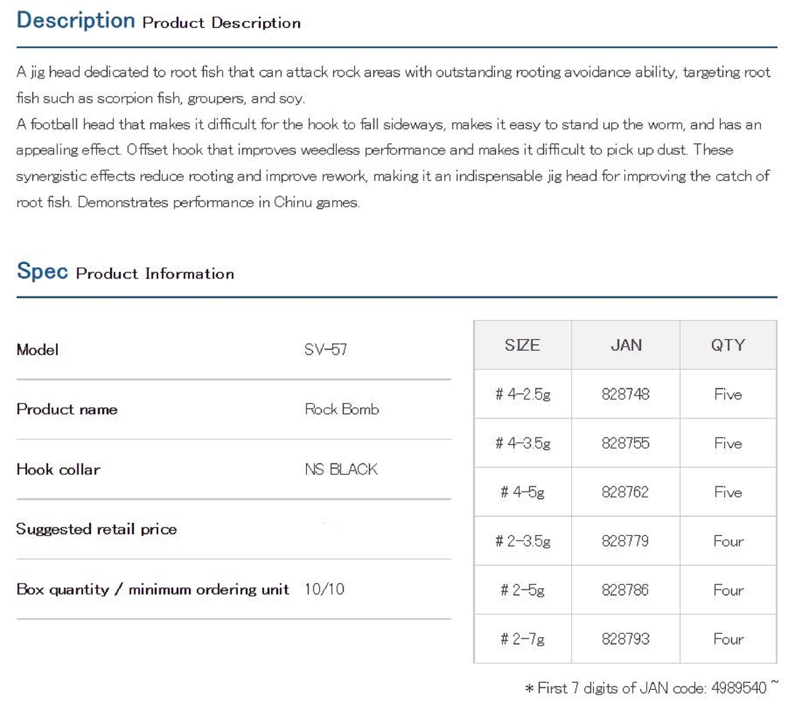 Decoy SV57 Jig Head Rock Bomb Size 4 , 1/8 oz (8755) eBay