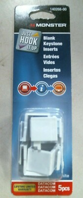 Monster Just Hook It Up 140268-00, Blank Keystone Inserts, White, 5 Pcs., FS 