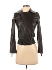 Joie Women Black Leather Jacket Xs