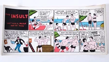 Funny Muscle Bodybuilding Comic Book Strip Art (Charles Atlas), Screenprint Art