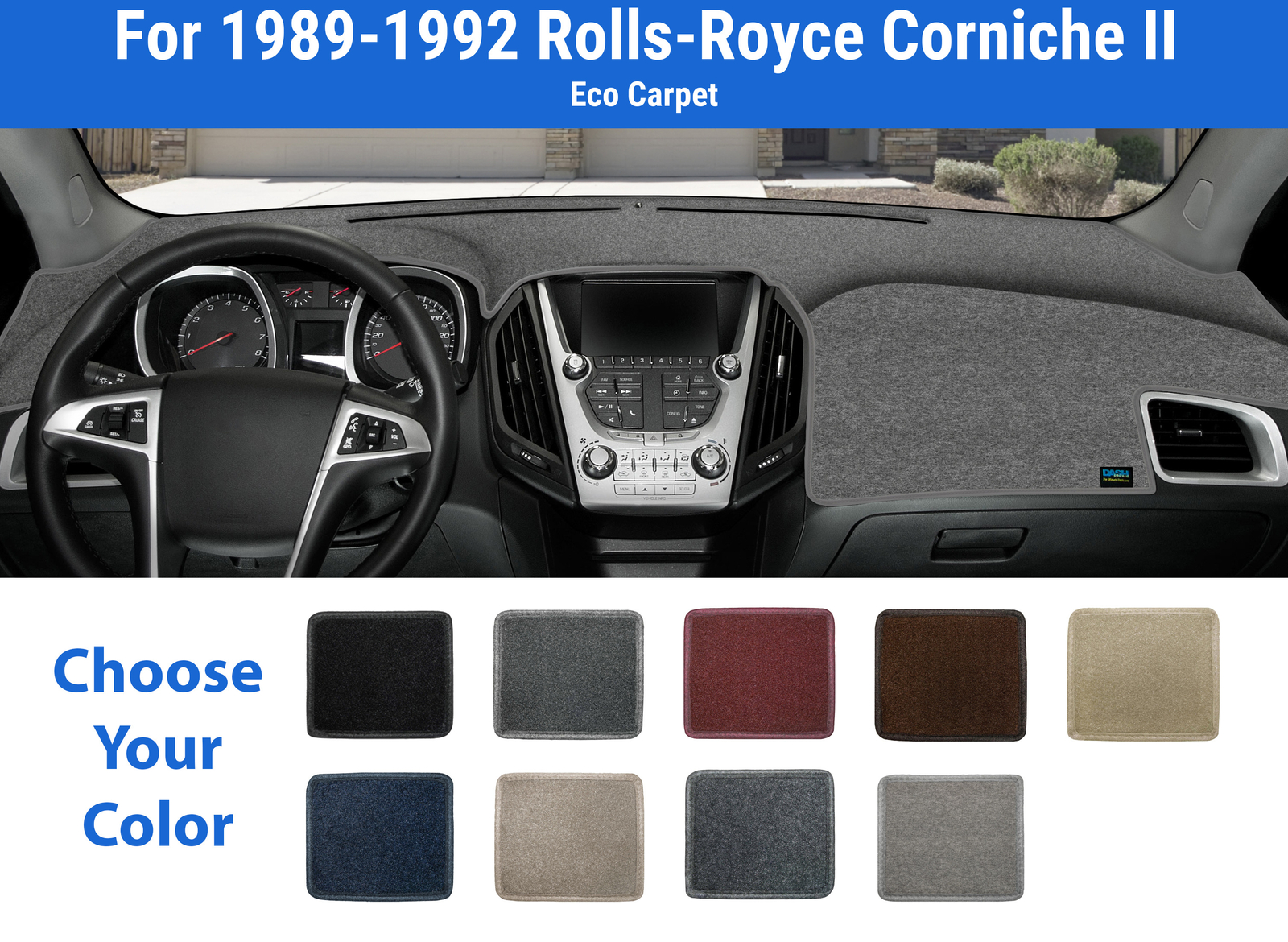 Dashboard Dash Mat Cover for 1989-1992 Rolls-Royce Corniche II (Poly Carpet)
