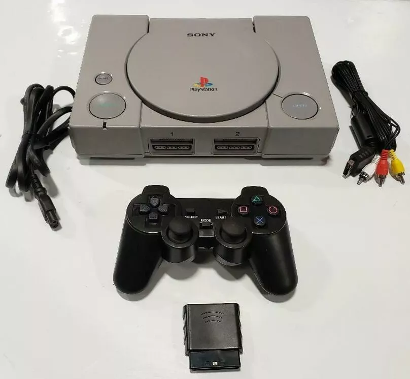 PlayStation 1 PS1 Console 1 Controller, 2 Wireless controllers, 2 Memory  Cards +