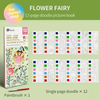 Blumenfee tragbares Aquarell Malbuch mit Pinsel