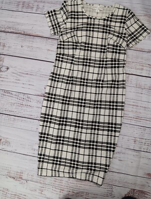 Motherhood Maternity Dress Women's Small Petite Black White Plaid | eBay