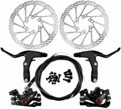 Fahrrad Scheibenbremse Kit Mechanische Vorne Hinten MTB Bremse Bremsbeläge Kabel