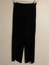 Vintage Alex Evenings Womens Pants Petite P Black Velvet Wide Leg Witchy 90s