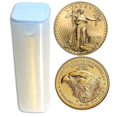 Roll of 40 2025 1/4 oz $10 Gold American Eagle Coin BU